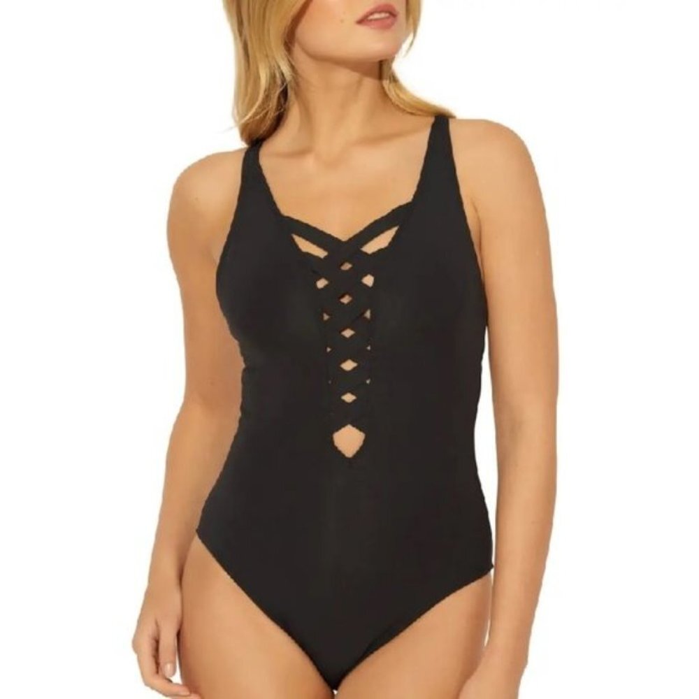 Bleu by Rod Beattie Basket Weave One-Piece Swimsuit